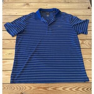 Greg Norman Stripe Polo Shirt Size Large Men’s Blue